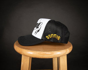 BLACK PUFF PRINT HAT
