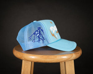 BLUE PUFF PRINT HAT