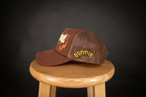 BROWN PUFF PRINT HAT